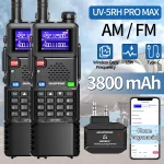 Baofeng UV-5RH PRO MAX Walkie Talkie - 3800mAh, Bluetooth, AM, Long Range Ham Radio (1/2 PCS)
