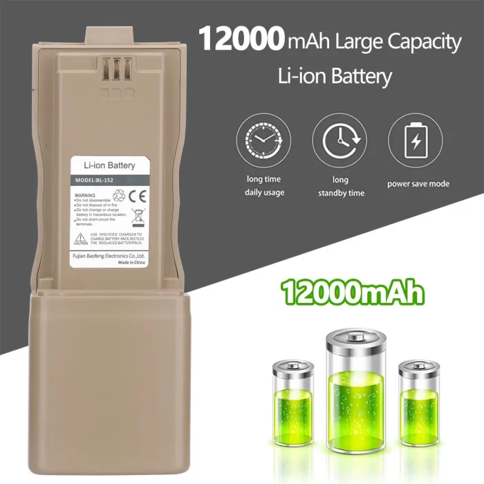 Baofeng AR-152 Dual Band Walkie Talkie - 15W Tactical Military VHF UHF Radio with Larger Battery - Image 5