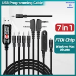 Ultimate 7-in-1 FTDI USB Programming Cable for Baofeng, Quansheng & Motorola Ham Radios - Enhance Your Walkie Talkie Experience!