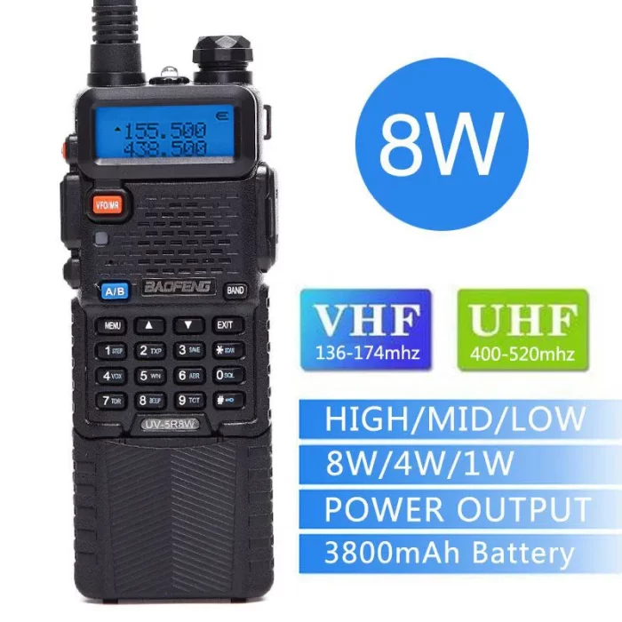Baofeng UV-5R 8W Dual Band Walkie Talkie - Long Range VHF/UHF Radio with 3800mAh Battery - Image 2
