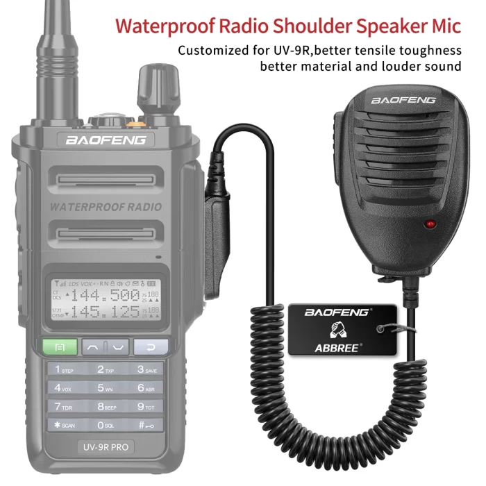 Baofeng UV-9R Plus/Pro Waterproof Shoulder Speaker Microphone for UV-XR BF-9700 UV-S22 Pro Walkie Talkies - Image 2