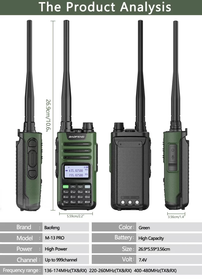 Baofeng M-13 Pro Air Band Walkie Talkie - Long Range Ham Radio with NOAA, Type-C, High Power UV-5R Compatibility - Image 7
