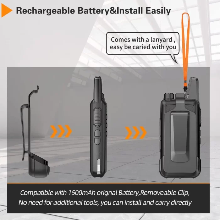 Portable Baofeng BF-T20 Mini Walkie Talkie - USB Charging UHF Two Way Radio for Hotels, Hunting & More - Image 4