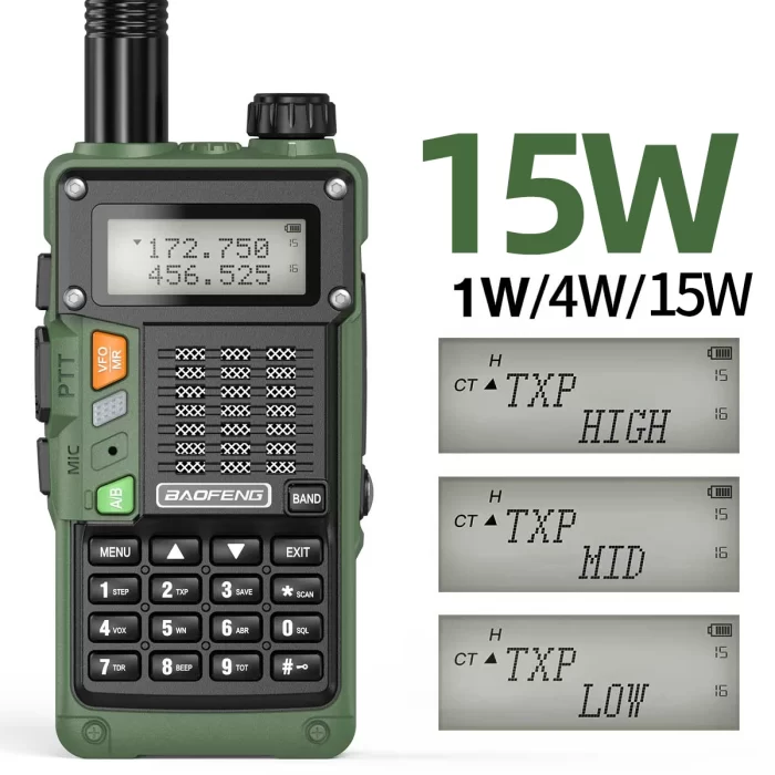 Baofeng UV-5R PLUS Walkie Talkie - 15W Dual Band, Long Range (50KM), USB Charging | High Power Ham Radio - Image 2