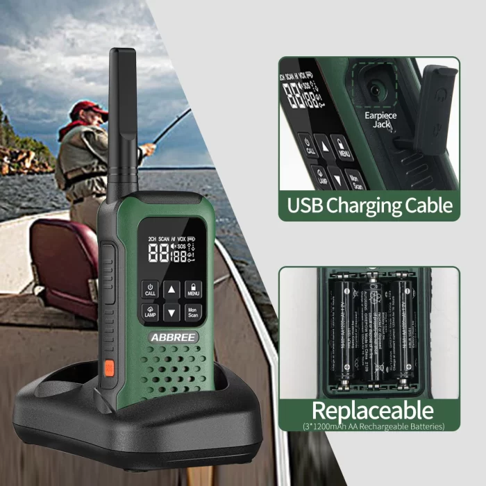 Waterproof AR-9R PMR Walkie Talkie - Long Range Rechargeable 2/4 PCS Two Way Radio for Fishing & Kayaking - Image 5