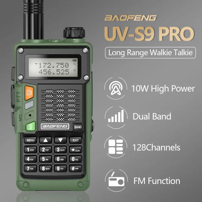BaoFeng UV-S9 Pro V2: Powerful 10W Waterproof Walkie Talkie - Long Range UHF VHF Ham Radio - Image 2