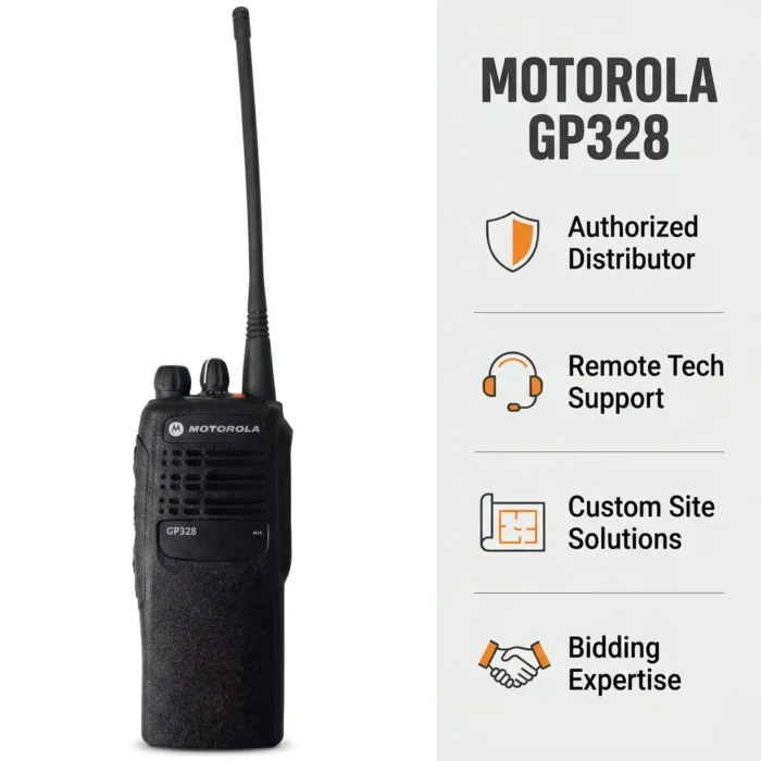 Motorola Gp328 Two Way Radio - front view