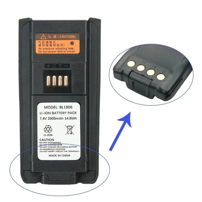 بطارية OEM BL1806 قابلة للشحن بسعة 2000mAh لجهاز اللاسلكي Hytera PT580 PT580H PT580H Plus، قطعة غيار متوفرة