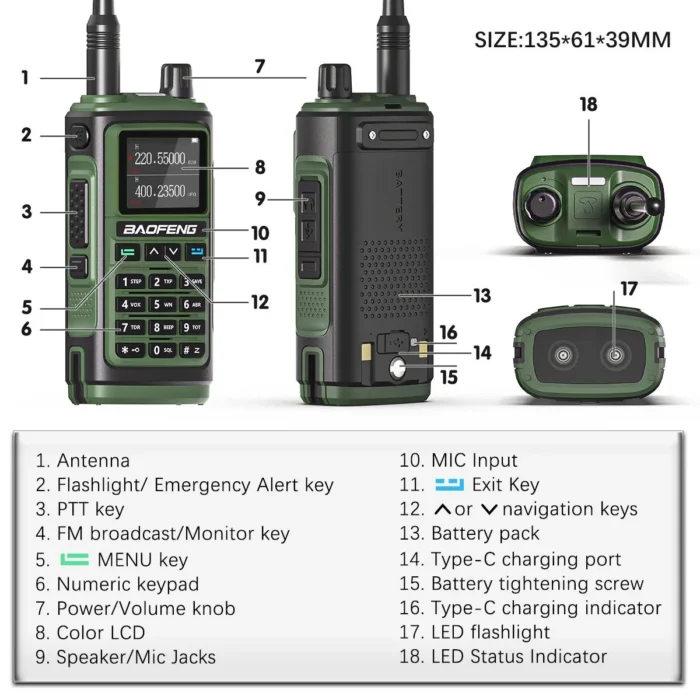 Uv-17 Two Way Radio - detail view