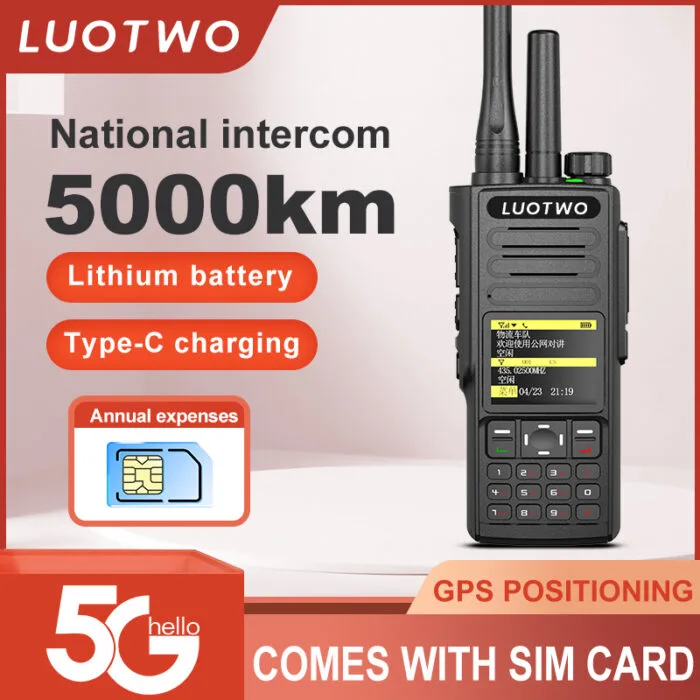 HT LUOTWO N98 Global PTT 4G 2 Pcs – Radio Dua Arah Jarak Jauh dengan Penentuan Posisi GPS