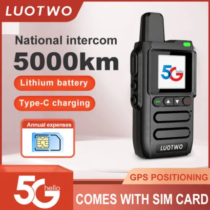 2 unidades de walkie talkie LUOTWO N3210-01 4G POC para adultos – 5000 millas de largo alcance, posicionamiento GPS, rad