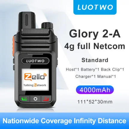 2 unidades de walkie talkie LUOTWO Honor 1-D 4G POC – radio de dos vías de 5000 millas de largo alcance con posicionamie